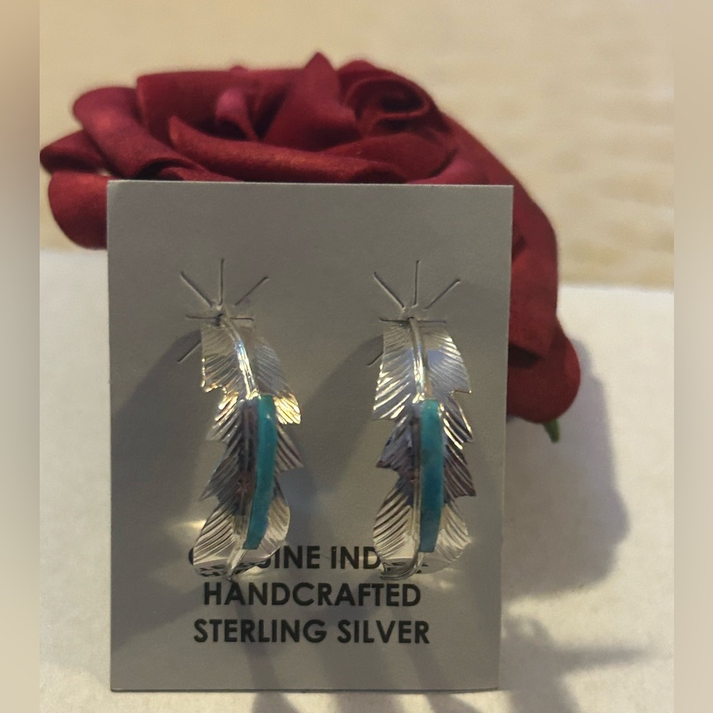 Allen Barney Sterling Turquoise Earrings